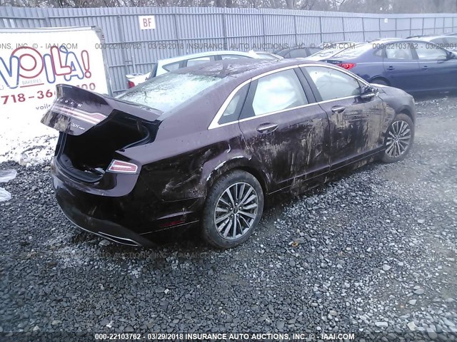 3LN6L5D91HR647571 - 2017 LINCOLN MKZ SELECT MAROON photo 4