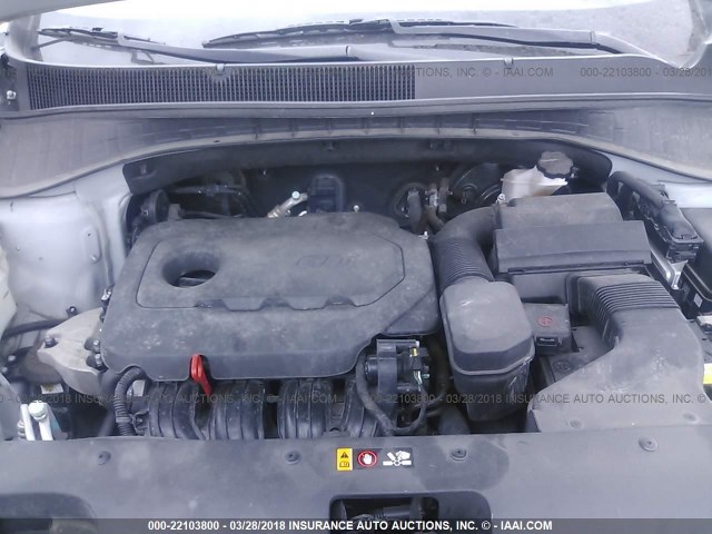 5XYPG4A35GG073234 - 2016 KIA SORENTO LX/L SILVER photo 10