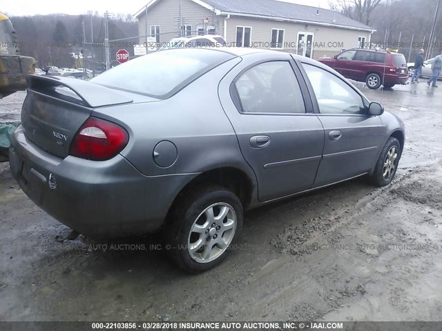 1B3ES56C75D138344 - 2005 DODGE NEON SXT GRAY photo 4