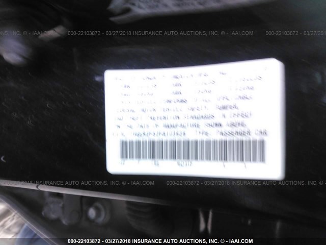 1HGCR2F53FA103936 - 2015 HONDA ACCORD SPORT Қара фото 9