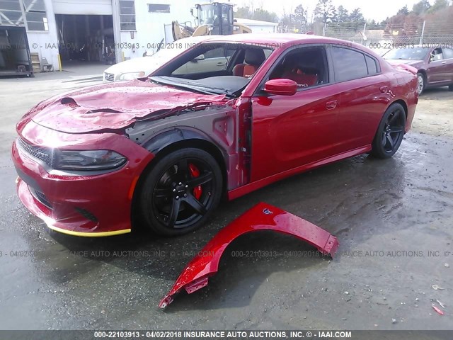 2C3CDXL99HH669318 - 2017 DODGE CHARGER SRT HELLCAT RED photo 2