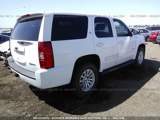 1GNUKDDJ0AR264667 - 2010 CHEVROLET TAHOE HYBRID WHITE photo 4