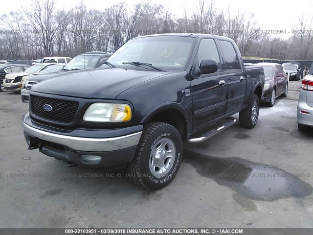 1FTRW08L43KD15929 - 2003 FORD F150 SUPERCREW BLACK photo 2