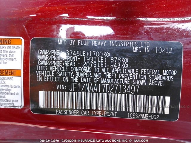 JF1ZNAA17D2713497 - 2013 TOYOTA SCION FR-S წითელი ფოტო 9