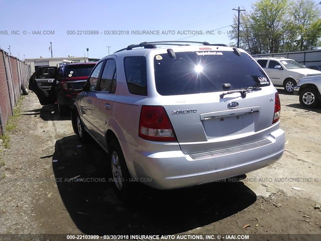 KNDJD733565571440 - 2006 KIA SORENTO EX/LX SILVER photo 3