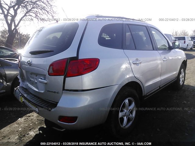 5NMSG13D77H065933 - 2007 HYUNDAI SANTA FE GLS SILVER photo 4