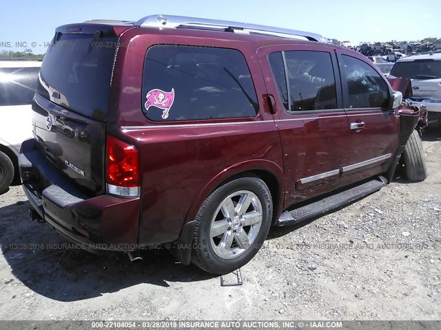 5N1AA0NC0AN611215 - 2010 NISSAN ARMADA SE/TITANIUM/PLATINUM BURGUNDY photo 4