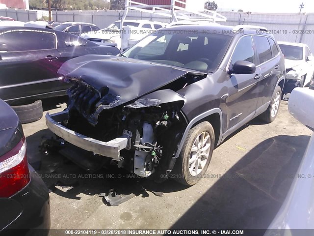 1C4PJLCB3FW782455 - 2015 JEEP CHEROKEE LATITUDE GRAY photo 2