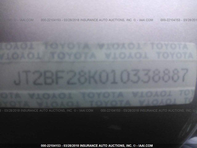 JT2BF28K010338887 - 2001 TOYOTA CAMRY LE/XLE Qızıl foto 9