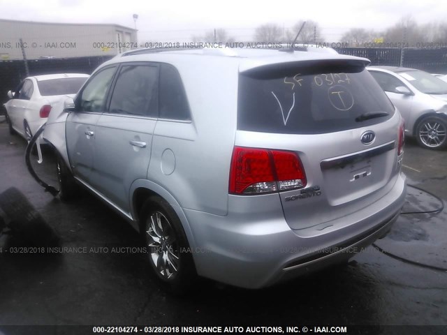 5XYKWDA28BG121130 - 2011 KIA SORENTO SX SILVER photo 3