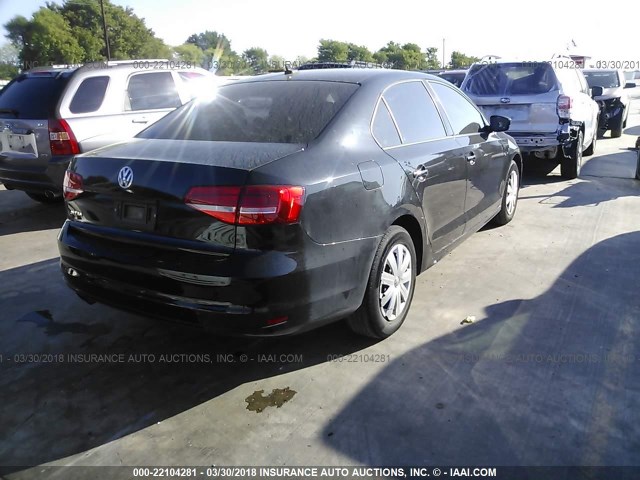 3VW2K7AJ3FM295746 - 2015 VOLKSWAGEN JETTA S BLACK photo 4