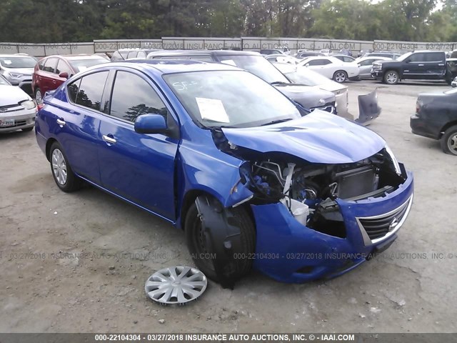 3N1CN7AP9EL842495 - 2014 NISSAN VERSA S/S PLUS/SV/SL BLUE photo 1