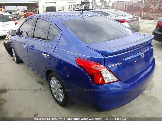 3N1CN7AP9EL842495 - 2014 NISSAN VERSA S/S PLUS/SV/SL BLUE photo 3