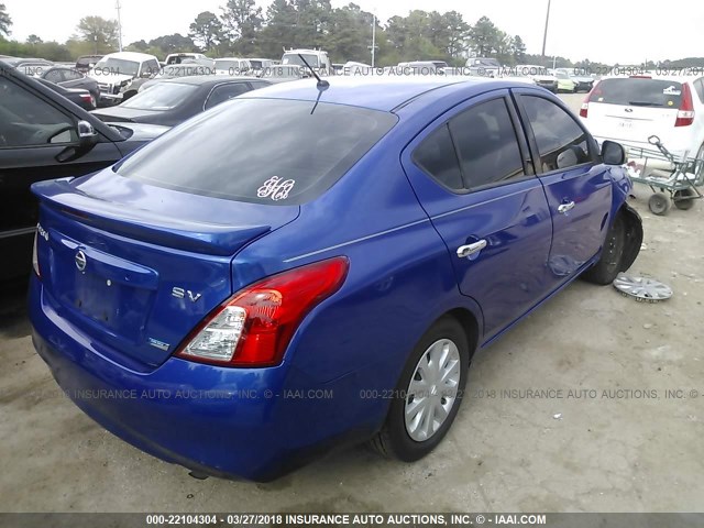 3N1CN7AP9EL842495 - 2014 NISSAN VERSA S/S PLUS/SV/SL BLUE photo 4