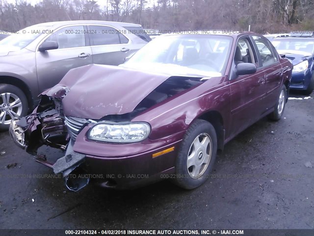 1G1NE52J616144704 - 2001 CHEVROLET MALIBU LS მუქწითელი ფოტო 2