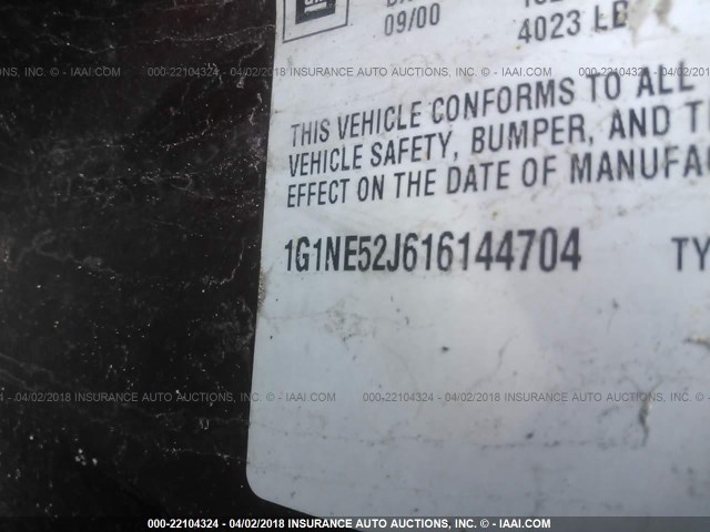 1G1NE52J616144704 - 2001 CHEVROLET MALIBU LS მუქწითელი ფოტო 9