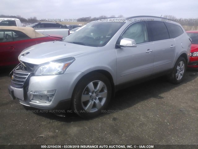 1GNKVJKD0EJ244031 - 2014 CHEVROLET TRAVERSE LTZ SILVER photo 2