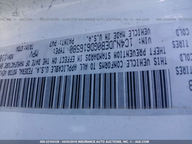 1C4NJDEB0GD616580 - 2016 JEEP COMPASS LATITUDE 白色 照片 9