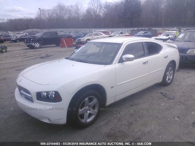 2B3CA3CV8AH191801 - 2010 DODGE CHARGER SXT WHITE photo 2