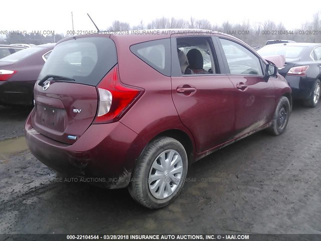 3N1CE2CP3GL382561 - 2016 NISSAN VERSA NOTE S/S PLUS/SV/SL/SR MAROON photo 4