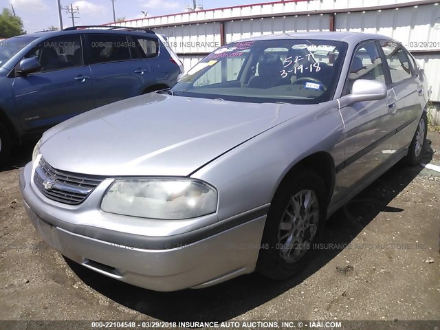 2G1WF52E959266380 - 2005 CHEVROLET IMPALA SILVER photo 2