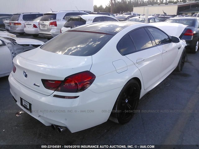 WBS6E9C59GGF92647 - 2016 BMW M6 GRAN COUPE WHITE photo 4