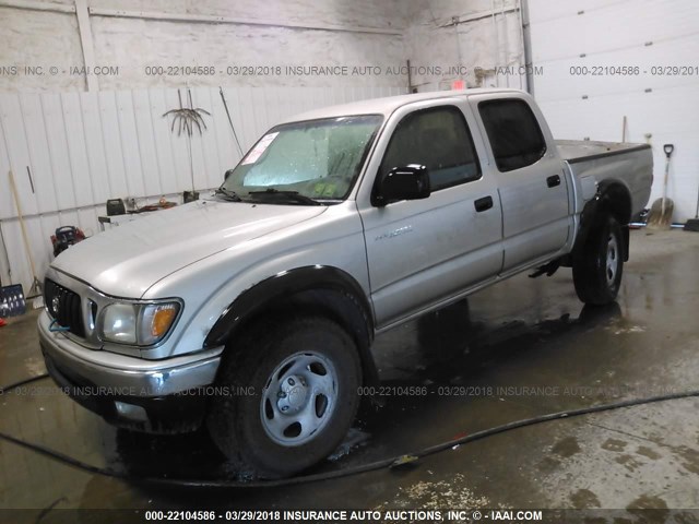 5TEGN92N94Z451138 - 2004 TOYOTA TACOMA DOUBLE CAB PRERUNNER SILVER photo 2