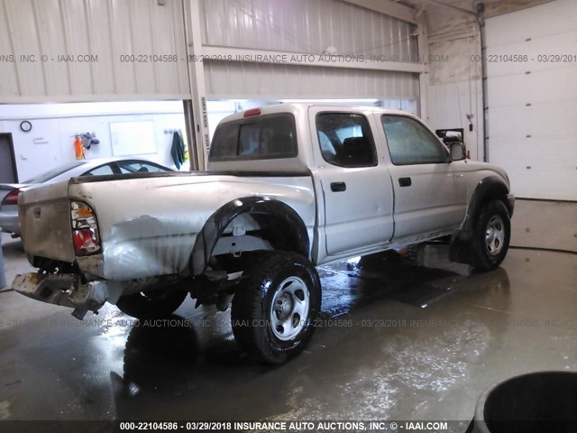 5TEGN92N94Z451138 - 2004 TOYOTA TACOMA DOUBLE CAB PRERUNNER SILVER photo 4