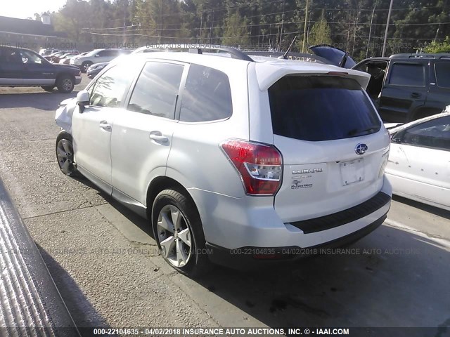 JF2SJAHC1FH572989 - 2015 SUBARU FORESTER 2.5I LIMITED WHITE photo 3
