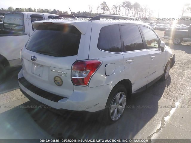 JF2SJAHC1FH572989 - 2015 SUBARU FORESTER 2.5I LIMITED WHITE photo 4