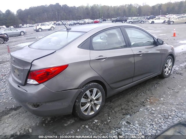 KMHCU4AE4DU461859 - 2013 HYUNDAI ACCENT GLS/SE TAN photo 4