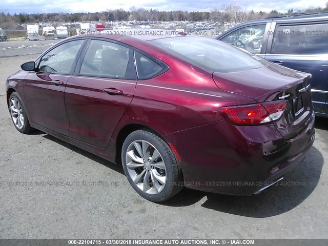 1C3CCCBBXFN614137 - 2015 CHRYSLER 200 S MAROON photo 3