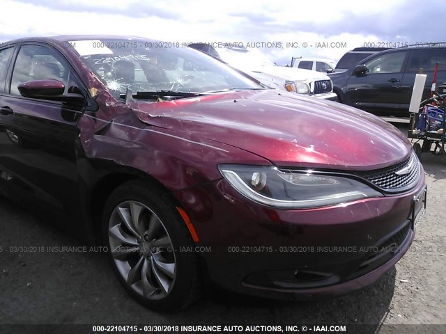 1C3CCCBBXFN614137 - 2015 CHRYSLER 200 S MAROON photo 6