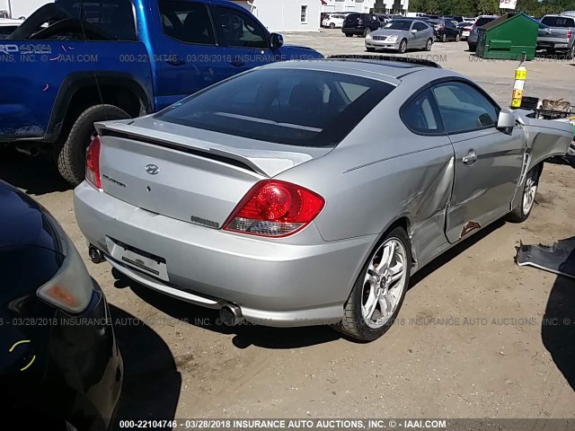 KMHHM65D46U191831 - 2006 HYUNDAI TIBURON GS SILVER photo 4