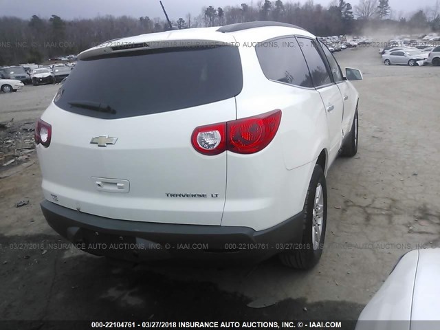 1GNKRJED1CJ221516 - 2012 CHEVROLET TRAVERSE LT WHITE photo 4