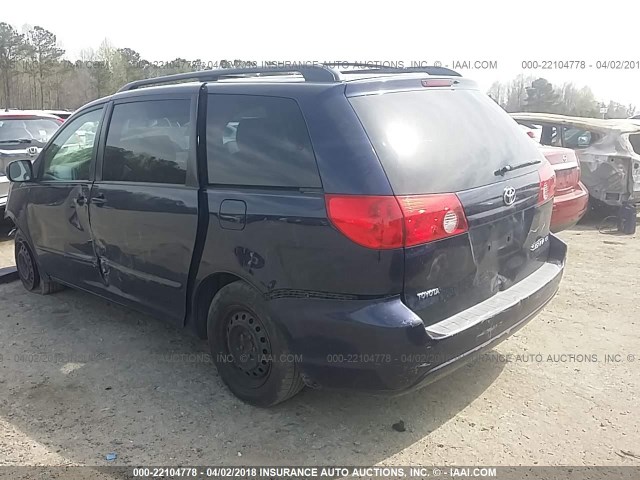 5TDZA23C96S520225 - 2006 TOYOTA SIENNA CE/LE BLUE photo 3