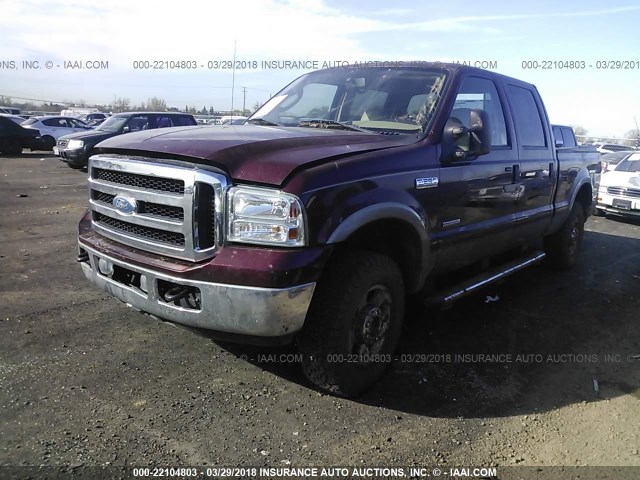 1FTSW21PX6EC32194 - 2006 FORD F250 SUPER DUTY MAROON photo 2