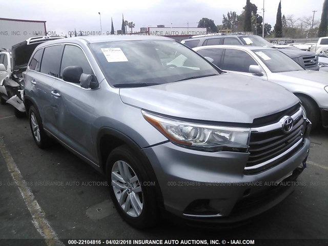 5TDZKRFH5FS077889 - 2015 TOYOTA HIGHLANDER LE/LE PLUS SILVER photo 1