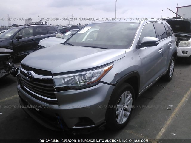 5TDZKRFH5FS077889 - 2015 TOYOTA HIGHLANDER LE/LE PLUS SILVER photo 2
