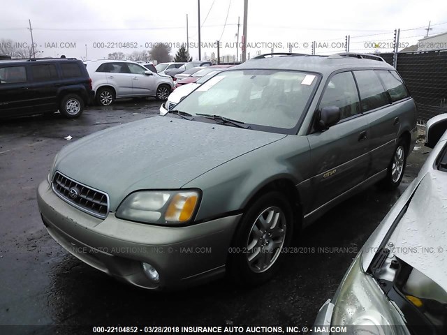 4S3BH675537639492 - 2003 SUBARU LEGACY OUTBACK AWP GREEN photo 2