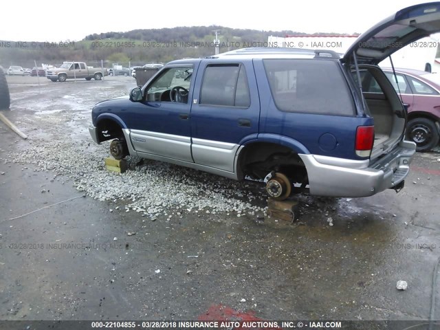 1GKDT13W1W2574381 - 1998 GMC JIMMY BLUE photo 3