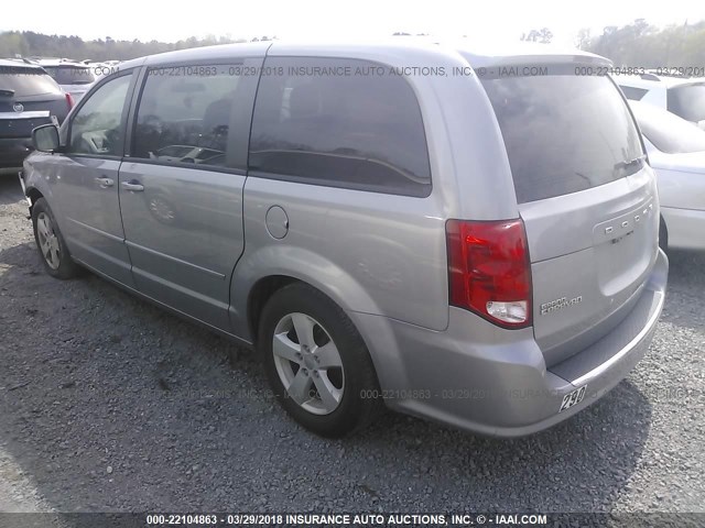 2C4RDGBG7DR724472 - 2013 DODGE GRAND CARAVAN SE SILVER photo 3