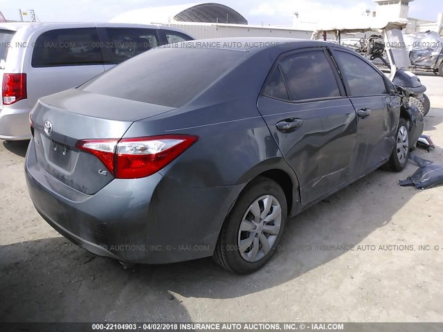 5YFBURHE3GP413614 - 2016 TOYOTA COROLLA L/LE/LE PLS/PRM/S/S PLS BLUE photo 4