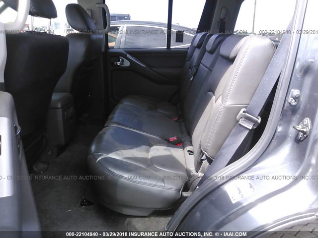 5N1AR1NB8AC628958 - 2010 NISSAN PATHFINDER S/LE/SE GRAY photo 8