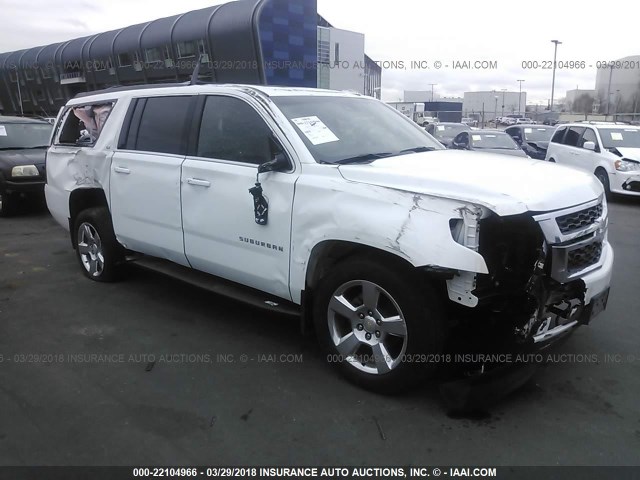 1GNSKHKC0GR299804 - 2016 CHEVROLET SUBURBAN K1500 LT WHITE photo 1