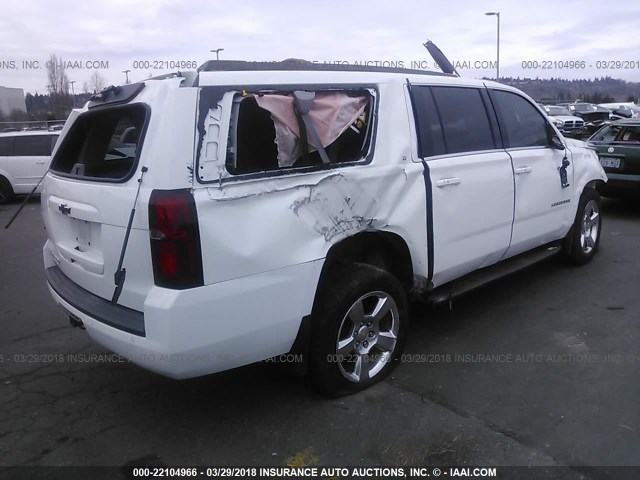 1GNSKHKC0GR299804 - 2016 CHEVROLET SUBURBAN K1500 LT WHITE photo 4