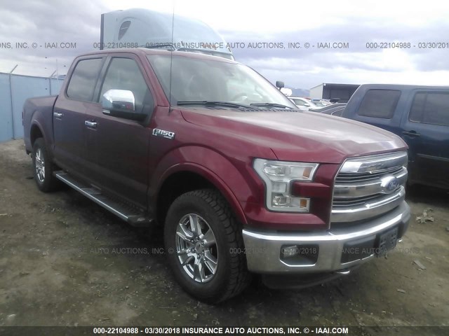1FTEW1EF1GKE97047 - 2016 FORD F150 SUPERCREW RED photo 1
