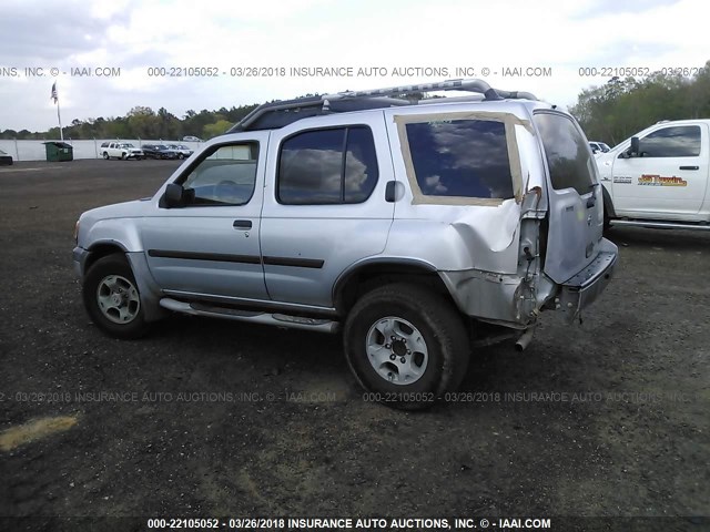 5N1ED28T7YC578414 - 2000 NISSAN XTERRA XE/SE SILVER photo 3