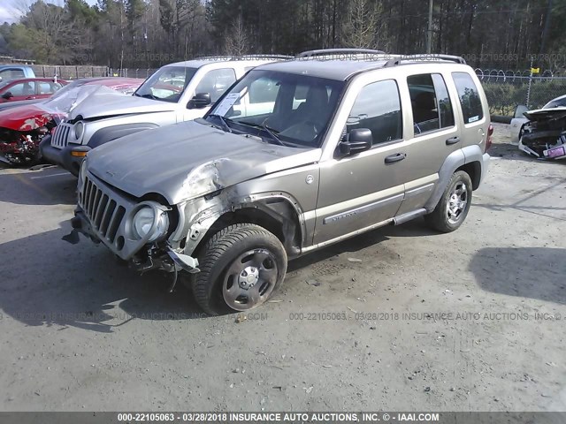 1J4GL48K95W670146 - 2005 JEEP LIBERTY SPORT 灰色 照片 2