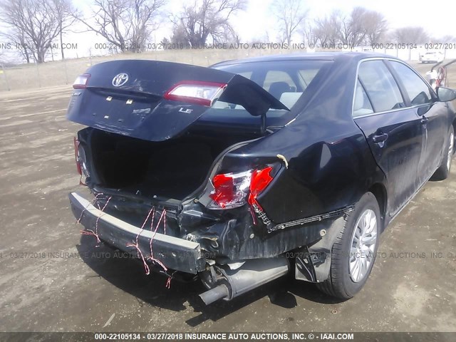 4T1BF1FK4CU099162 - 2012 TOYOTA CAMRY SE/LE/XLE BLACK photo 6